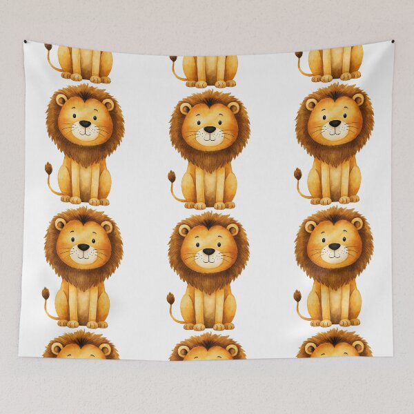 Item preview, Watercolor Lion with Friendly Expression designed and sold by ArtfulWeave.