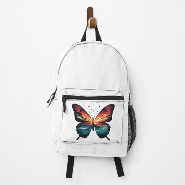 Item preview, Tropical Sunset Butterfly Landscape Illustration designed and sold by ArtfulWeave.