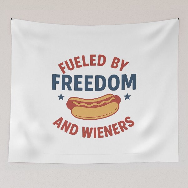 Item preview, Fueled by Freedom and Wieners Funny Patriotic BBQ  designed and sold by The Junto Shop.