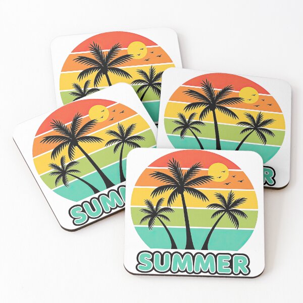 Item preview, Retro Summer Sunset with Palm Trees and Birds designed and sold by ArtfulWeave.