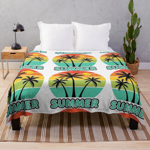 Item preview, Retro Summer Sunset with Palm Trees and Birds designed and sold by ArtfulWeave.
