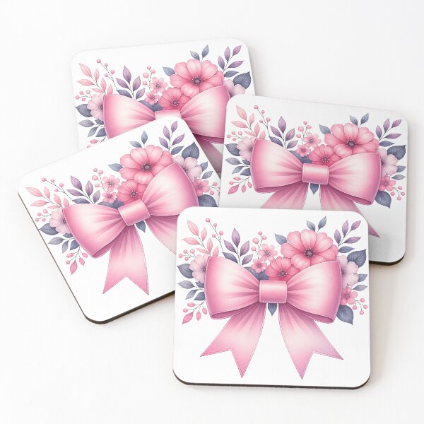 Item preview, Elegant Pink Bow with Floral Arrangement designed and sold by ArtfulWeave.