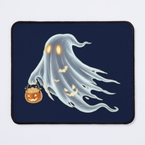 Item preview, Ghost with pumpkin bucket designed and sold by StoneBluePlanet.