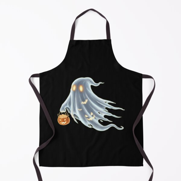 Item preview, Ghost with pumpkin bucket designed and sold by StoneBluePlanet.