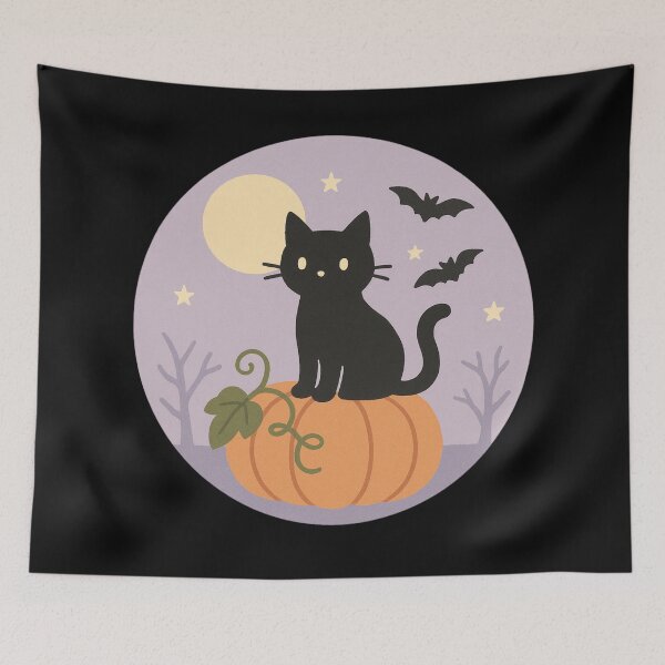 Item preview, Happy Halloween Cat on Pumpkin designed and sold by Planetporridge.