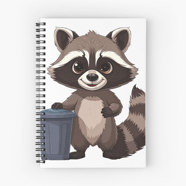 Item preview, Cute Cartoon Raccoon Standing Proudly Next to Trash Can designed and sold by takeng07.
