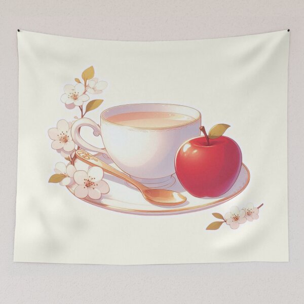 Item preview, Copy of Golden Tea Time with Apple – Soft Anime-Inspired Illustration designed and sold by Sugar Wisdom .