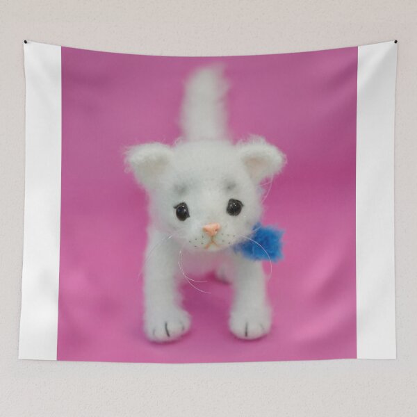 Item preview, White fluffy toy kitten designed and sold by olena2552.