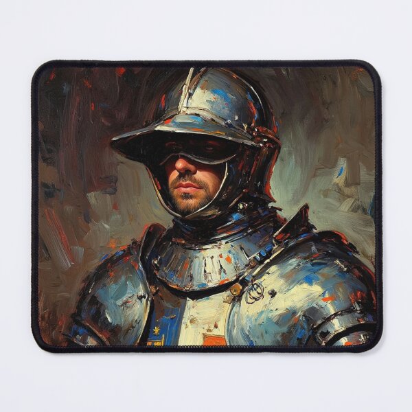 Item preview, Painting of a Medieval bearded man in a suit of Armor designed and sold by Vintage Designs +.