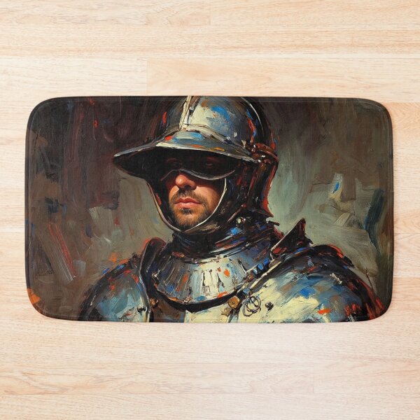Item preview,  Painting of a Medieval bearded man in a suit of Armor  designed and sold by Vintage Designs +.