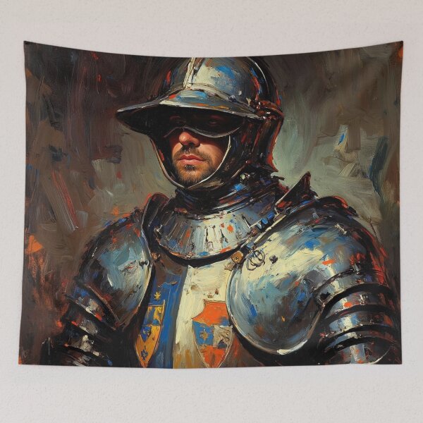 Item preview,  Painting of a Medieval bearded man in a suit of Armor  designed and sold by Vintage Designs +.