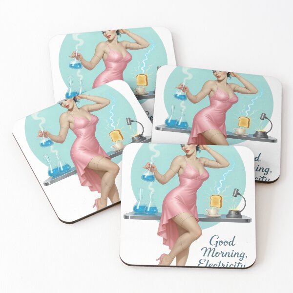 Item preview, Good Morning, Electricity – Retro Bride Pinup Art designed and sold by Lightning-Lace.