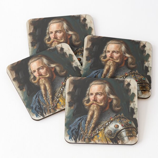 Item preview, Painting of a Medieval bearded man in a suit of Armor  designed and sold by Vintage Designs +.