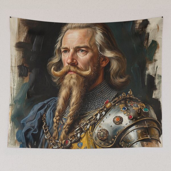 Item preview, Painting of a Medieval bearded man in a suit of Armor  designed and sold by Vintage Designs +.