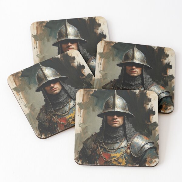 Item preview,  Painting of a Medieval bearded man in a suit of Armor  designed and sold by Vintage Designs +.