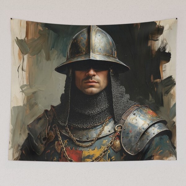 Item preview,  Painting of a Medieval bearded man in a suit of Armor  designed and sold by Vintage Designs +.