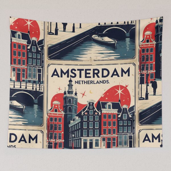 Item preview, Amsterdam Netherlands 1950s Vintage Travel Tourism designed and sold by TravelersGems.