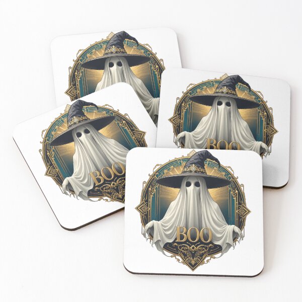 Item preview, Art Deco Ghost Witch Hat Portrait "BOO" designed and sold by AQUILAKREO.