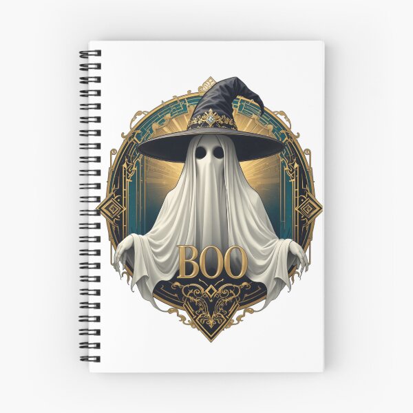 Item preview, Art Deco Ghost Witch Hat Portrait "BOO" designed and sold by AQUILAKREO.