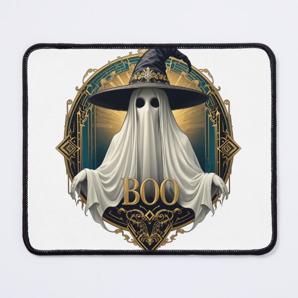Item preview, Art Deco Ghost Witch Hat Portrait "BOO" designed and sold by AQUILAKREO.