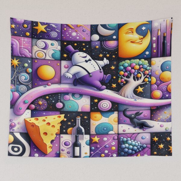 Item preview, Moonlight Stroll – Surreal Grid of Cosmic Whimsy designed and sold by daweave77.