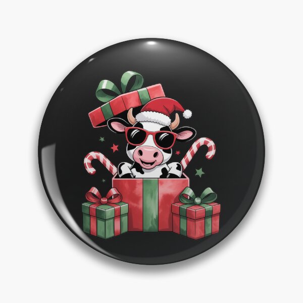 Item preview, Cute Gift Cow Christmas | Funny Kawaii Cow in Gift Box | Holiday Animal Lover designed and sold by ColorSplash123.