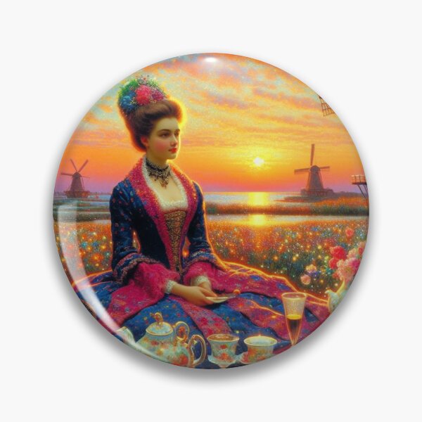 Item preview, Having Tea at Kinderdijk - Sunset in Silk  designed and sold by daweave77.