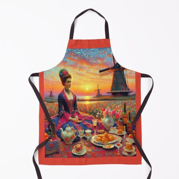 Item preview, Having Tea at Kinderdijk - Sunset in Silk  designed and sold by daweave77.