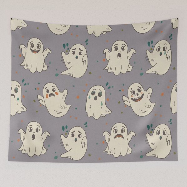 Item preview, Cute Ghost Pattern Halloween Background designed and sold by JoeZigns81.