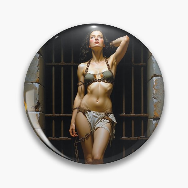 Item preview, Painting of a female prisoner in a dungeon awaiting trial in medieval times designed and sold by Vintage Designs +.
