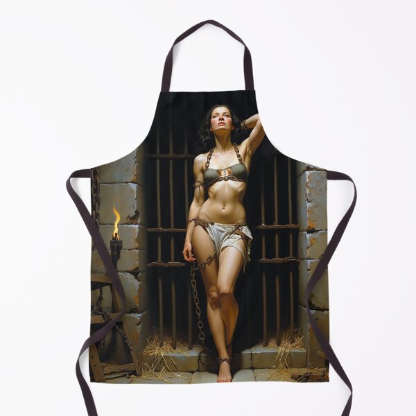 Item preview, Painting of a female prisoner in a dungeon awaiting trial in medieval times designed and sold by Vintage Designs +.