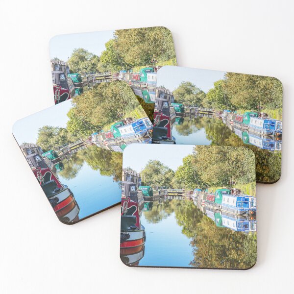 Item preview, Colorful Canal Boats in Tranquil Setting On Skipton Canal, Yorkshire, England designed and sold by Paul Thompson Photography.