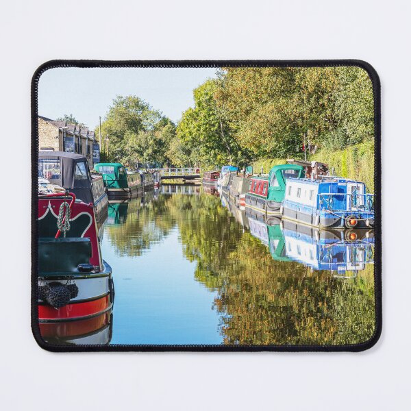 Item preview, Colorful Canal Boats in Tranquil Setting On Skipton Canal, Yorkshire, England designed and sold by Paul Thompson Photography.