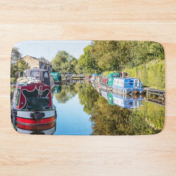 Item preview, Colorful Canal Boats in Tranquil Setting On Skipton Canal, Yorkshire, England designed and sold by Paul Thompson Photography.