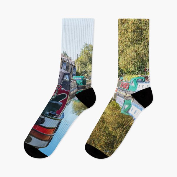 Item preview, Colorful Canal Boats in Tranquil Setting On Skipton Canal, Yorkshire, England designed and sold by Paul Thompson Photography.