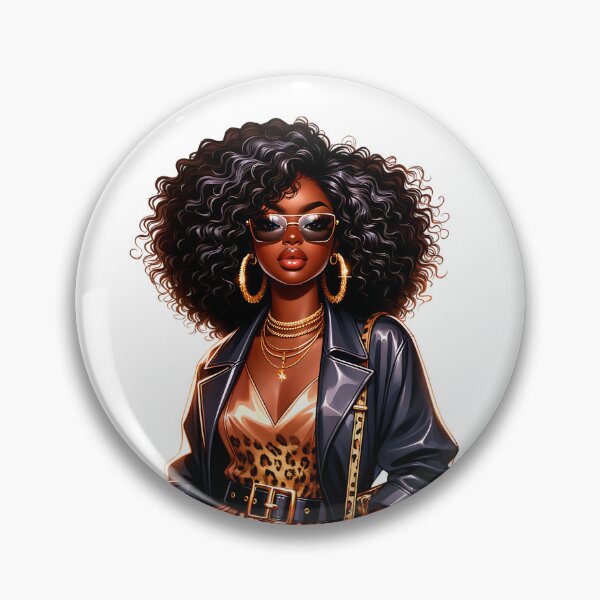 Item preview, Gold & Black Diva – Afro Glam Fashion Art designed and sold by Lulunza.