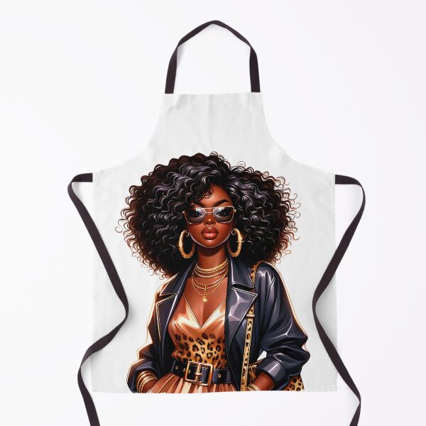 Item preview, Gold & Black Diva – Afro Glam Fashion Art designed and sold by Lulunza.