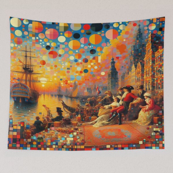 Item preview, Harbor Mosaic – Surreal Trade at Sunset designed and sold by daweave77.
