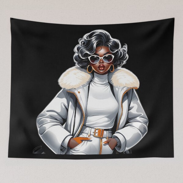 Item preview, Afro White Elegance – Golden Glam Queen designed and sold by Lulunza.