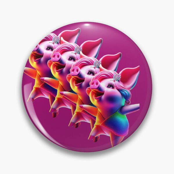 Item preview, Dancing Pigs in Neon Parade – Whimsical Pop Quartet designed and sold by daweave77.