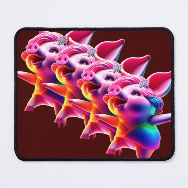 Item preview, Dancing Pigs in Neon Parade – Whimsical Pop Quartet designed and sold by daweave77.