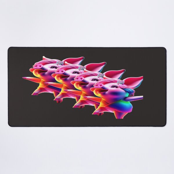 Item preview, Dancing Pigs in Neon Parade – Whimsical Pop Quartet designed and sold by daweave77.