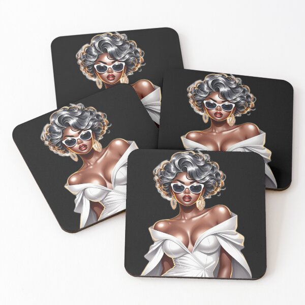 Item preview, Melanin Beauty – White and Gold Fashion Art designed and sold by Lulunza.