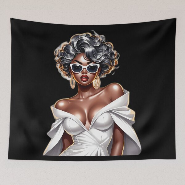 Item preview, Melanin Beauty – White and Gold Fashion Art designed and sold by Lulunza.