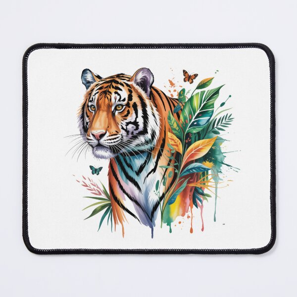 Item preview, Majestic tiger vibrant foliage butterflies feline stripes tiger vibrant foliage butterlies designed and sold by DeBenedetto Digital Designs.