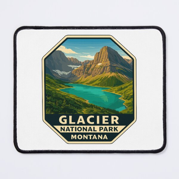 Item preview, Glacier National Park Retro Mountain Landscape Sticker designed and sold by Ismeal Von.