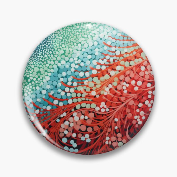 Item preview, Aboriginal Inspired Dot Art - Red and Blue Blooming designed and sold by GrinGalore.