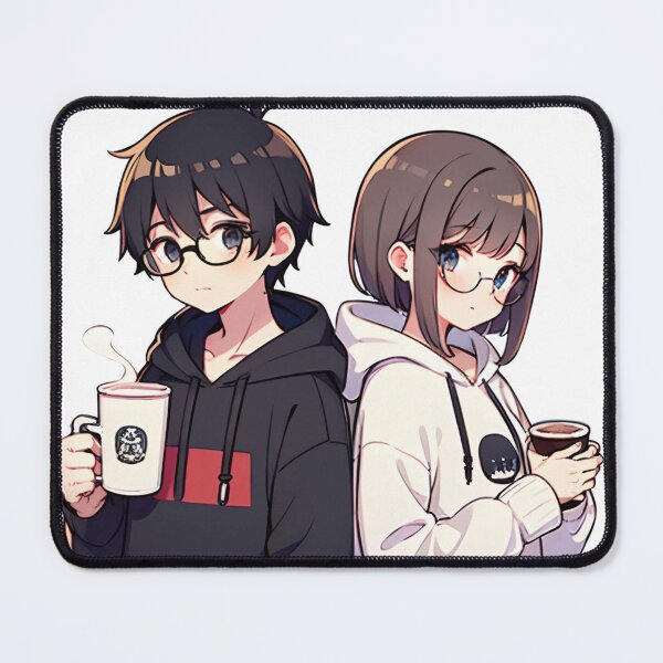 Item preview, Cozy Anime Couple with Coffee Sticker designed and sold by TheRosyCanvas.