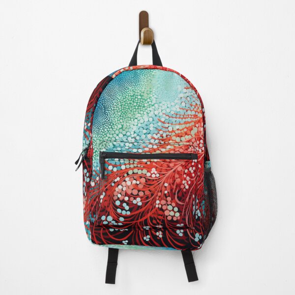 Item preview, Aboriginal Inspired Dot Art - Red and Blue Blooming designed and sold by GrinGalore.