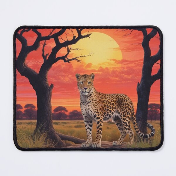 Item preview, Leopard in Okavango Delta at sunset designed and sold by GasconyPassion.